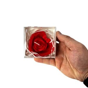 Vela Decorativa de 8 cm Com Aroma e Formato de Coração com uma Rosa - Imagem 4