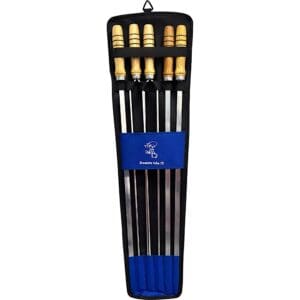 Kit de Espeto Gremista & Colorado Tchê Assador com 5 Espetos