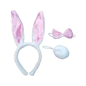 Kit Acessórios de Coelhinho Branco para Festa 3 Peças