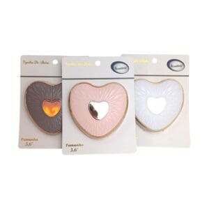 Espelho de Bolso com Formato de Coração Tamanho 3,6" Sortido - Interponte - Imagem 4