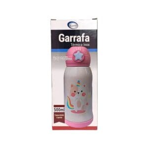 Garrafa Térmica de Inox e Plástico Infantil 500ml Sortido - Interponte