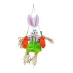 Mini Coelho Espantalho no Balanço Decorativo para Festa de Páscoa 30cm Sortido