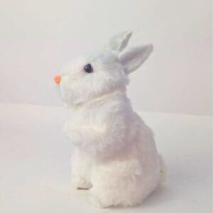 Coelho Decorativo Peluciado de Fibra Acrílica e Isopor para Páscoa 16cm - Rio Tijucas - Imagem 3