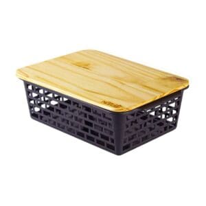 Mini Cesta Organizadora com Tampa de Bambu New - Utility Nauá