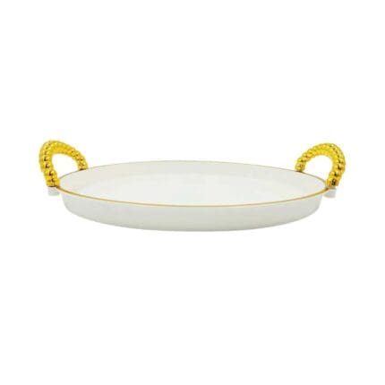 Bandeja Redonda Decorativa de Plástico com Alças Sortido - FWB