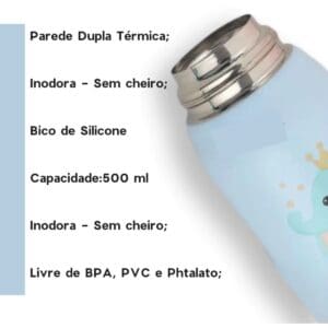 Garrafa Térmica de Inox e Plástico Infantil 500ml Sortido - Interponte - Imagem 9