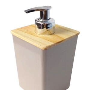 Porta Sabonete Líquido de Plástico com Tampa de Bambu Quadrado - Utility Nauá - Imagem 3