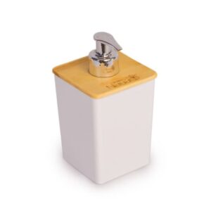 Porta Sabonete Líquido de Plástico com Tampa de Bambu Quadrado - Utility Nauá