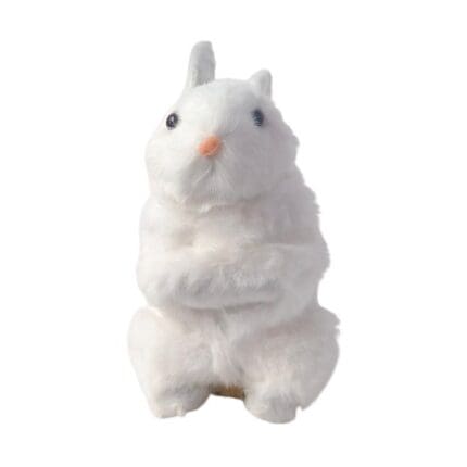 Coelho Decorativo Peluciado de Fibra Acrílica e Isopor para Páscoa 16cm - Rio Tijucas