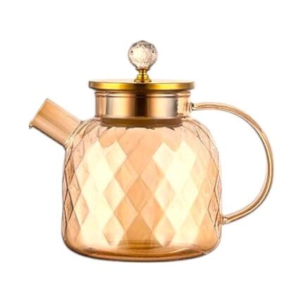 Bule de Vidro Borossilicato com Tampa de Aço Inoxidável e Acrílico 1000ml - Casíta