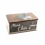Caixa de Chá em MDF Estampada com 2 Divisórias