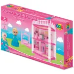 Brinquedo Quarto e Sala de Estudos Casinha da Princesa com 56 Peças e 8 Adesivos - GGB Brinquedos