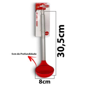 Concha de Silicone com Cabo de Inox 30,5cm Linha Red - 123Útil - Imagem 2