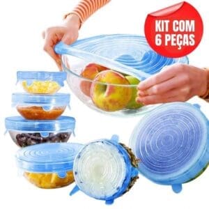 Kit de Tampa de Silicone com 6 Tamanho 19/16/14/11,5/9/6CM - Rio Tijucas - Imagem 3