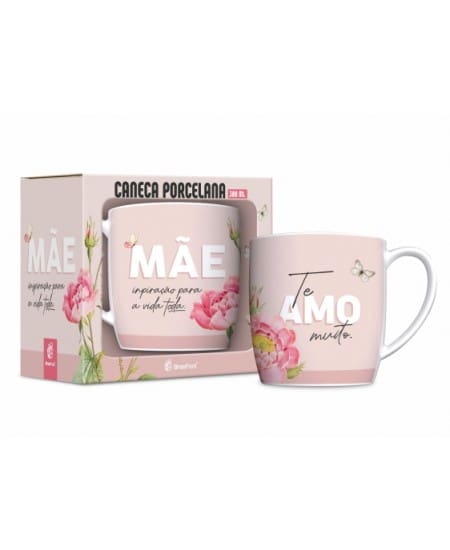 Caneca/Xícara de Porcelana Urban 300ML Mãe Inspiração Para A Vida Toda - Brasfoot - Imagem 1