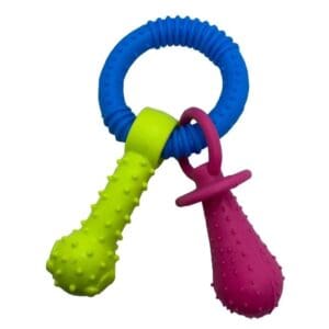 Mordedor Pet de TPR Argola com Osso e Chupeta 15cm - Rio Tijucas