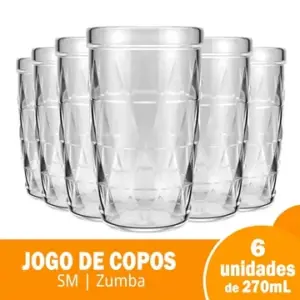 Jogo de Copos com 6 Unidades Zumba 270ml - Nadir - Imagem 4