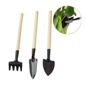 Kit de Jardinagem com 3 Unidades de Metal com Cabo de Madeira 20cm - Rio Tijucas - Imagem 3