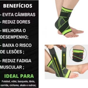 Tornozeleira de Alta Compressão 60% Nylon 30% Látex e 10% Poliéster IMPOFIT IR01003 - Imagem 4
