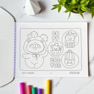 Livro para Colorir Capy & Friends Estilo Boobie Goods Capa Mole 20 Páginas Sortido - Papercollor - Imagem 4