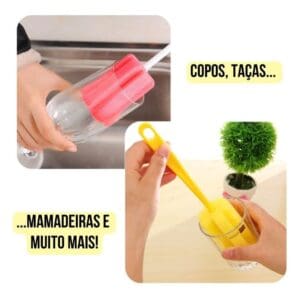 Esponja com Cabo para Lavar Copos 24cm Cores Sortidas - Rio Tijucas - Imagem 3
