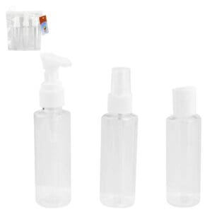 Kit Viagem de Plástico com 3 Frascos 80ml Cada - Rio Tijucas - Imagem 2