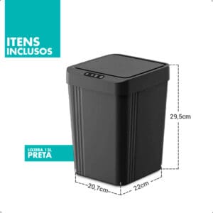 Lixeira Inteligente com Sensor 13L de Plástico Sortida - Selenita - Imagem 4