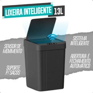 Lixeira Inteligente com Sensor 13L de Plástico Sortida - Selenita - Imagem 5