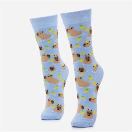 kit 3 Pares de Meia Soquete Infantil com Estampa de Capivara 27-30 Cia Da Meia