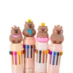 Caneta Ponta Fina Esferográfica 12 Cores da Capivara (Capybara)