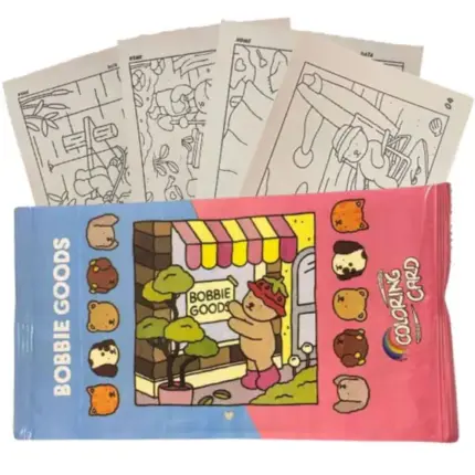 Bobbie Goods Coloring Cards 4 Cartelas para Colorir