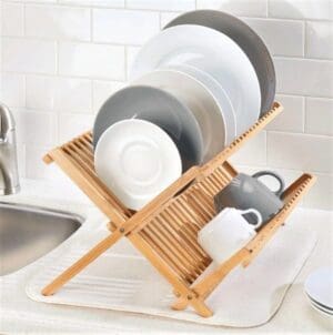 Escorredor de Pratos 46x33cm de Bambu - Caeros Home - Imagem 3