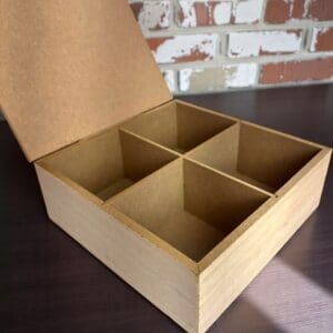 Caixa de MDF para Organizar Chá com 4 Divisórias 7cmx18cmx18cm Sortido - Cosy - Imagem 3