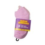 Kit com 3 Pares de Meia Cano Curto com Sola Atoalhada Feminino 34-38 - Bazar Rodrigues