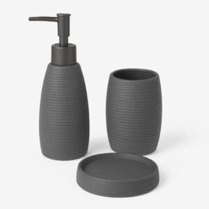 Kit para Banheiro de Porcelana 3 Peças Sortido Berlim - Casa Aurora - Imagem 3