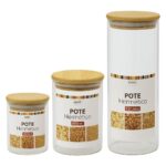 Pote Hermético de Vidro com Tampa de Madeira para Armazenamento - Casíta