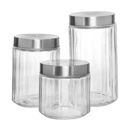 Pote de Vidro com Tampa de Inox Sleek - Mimo Style