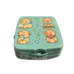 Lancheira Dupla com 4 Divisões com Tampa Capivara (Capybara)