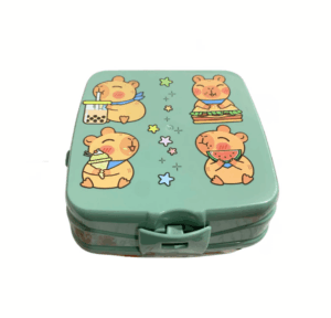 Lancheira Dupla com 4 Divisões com Tampa Capivara (Capybara)