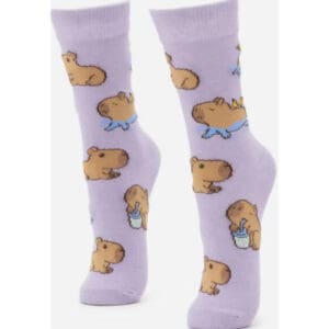 kit 3 Pares de Meia Soquete Infantil com Estampa de Capivara 27-30 Cia Da Meia - Imagem 3