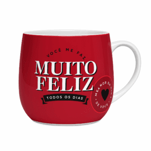 Caneca de Porcelana Urban 300ml Você Me Faz Feliz - BrasFoot - Imagem 3