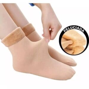 Kit com 2 Meias Termicas Femininas Plus Tamanho Único - Imagem 3