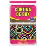 Cortina para Box de Polietileno 1 Peça 1,35x1,78m Acompanha 5 Ganchos com Estampa Sortida - Plast Leo