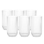 Conjunto com 6 Copos de Vidro Canelado 450ML Linha RAYÉ - 123 Útil