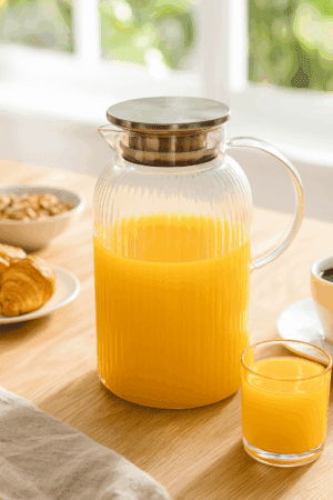 Jarra de Vidro Elegance Canelada Transparente com Tampa em Inox 1,8 Litros - Imagem 2