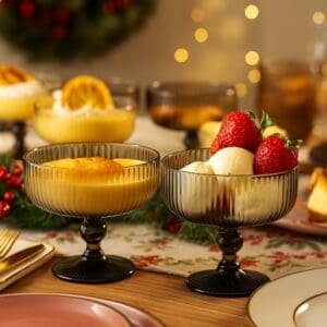 Jogo de 6 Taças de Sobremesa Canelada de 300ML Linha RAYÉ - 123 Útil - Imagem 2