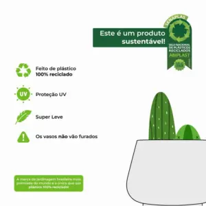 Vaso de Plastico Reciclado em Cone Liso 45cm 22,8L - VASAP Design - Imagem 6