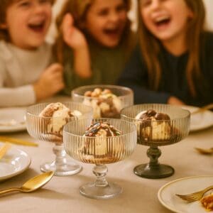 Jogo de 6 Taças de Sobremesa Canelada de 300ML Linha RAYÉ - 123 Útil - Imagem 3