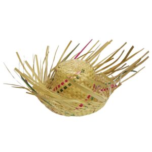 Chapéu de Palha Desfiado 30cm Colorido 100% Palha