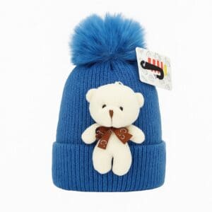 Gorro com Pompom e Ursinho de Poliéster Cor Sortida MD-T140 - JMD Import - Imagem 3